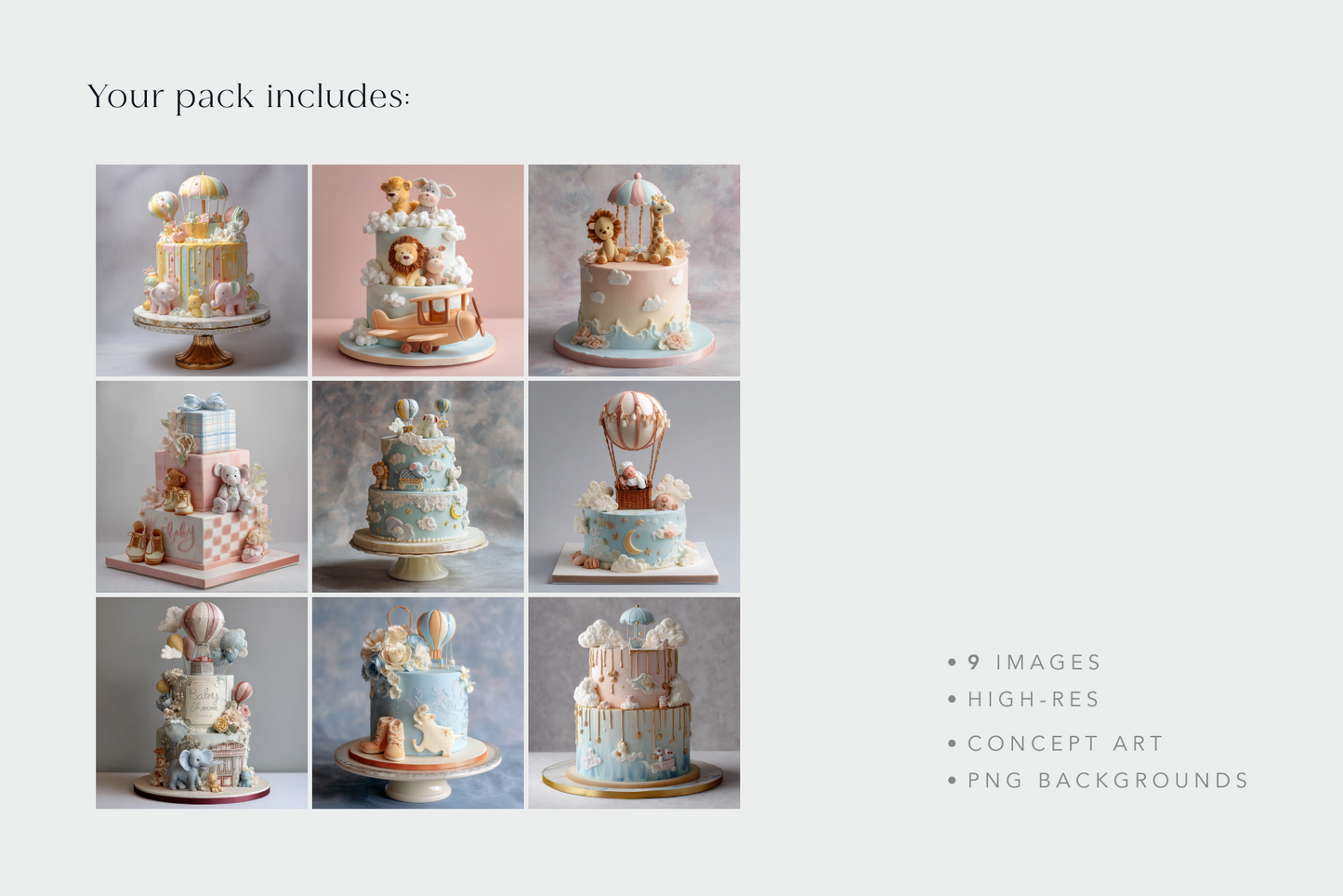 Baby Shower Cakes - Stock Images
