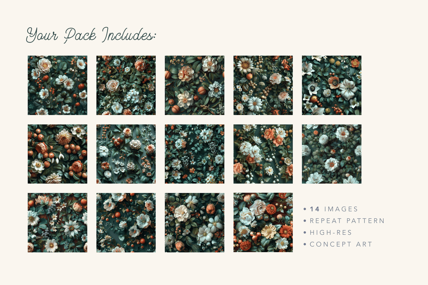 Botanical Elements - Spring Patterns - Typedreams