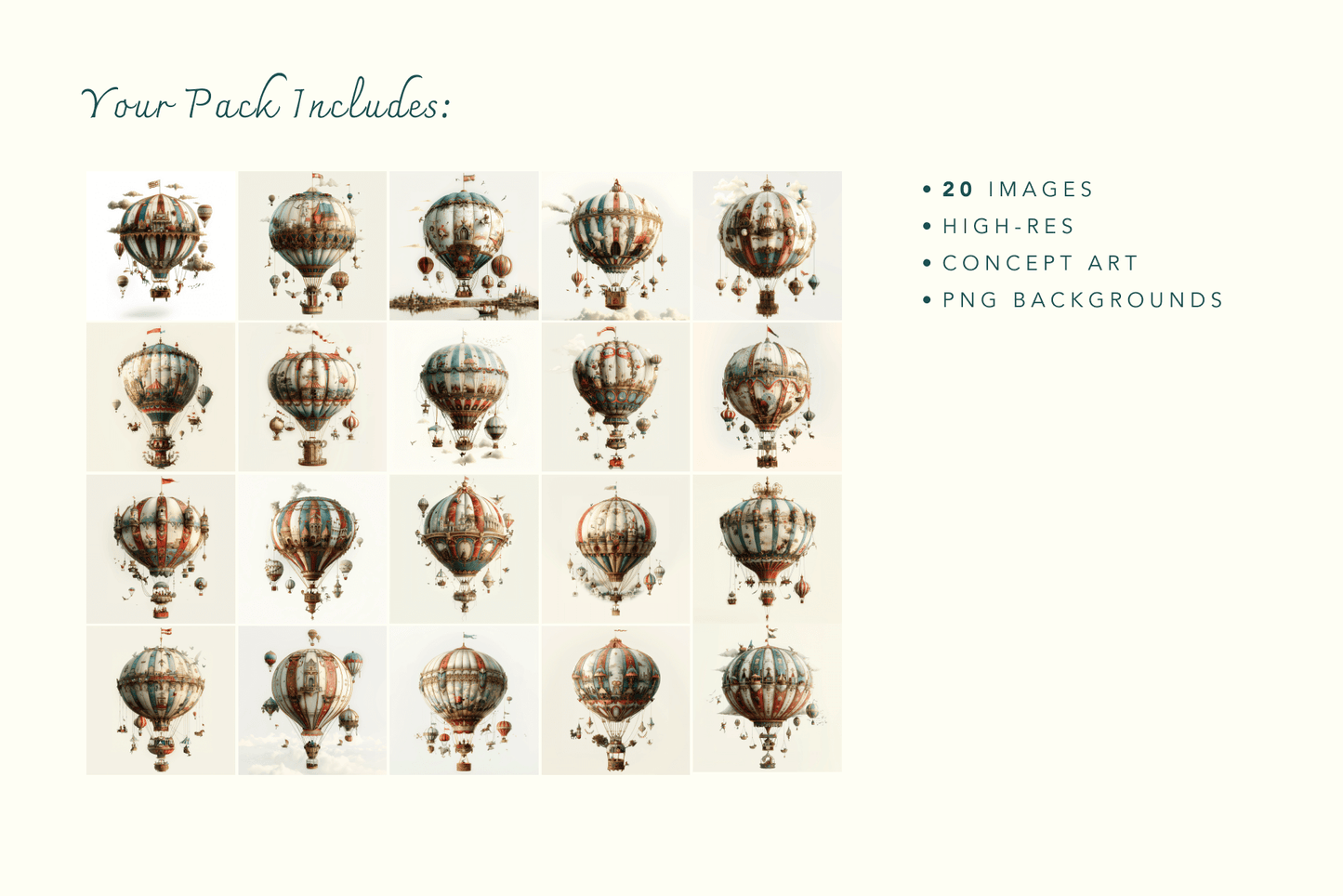 Circus Dreams - Vintage Hot Air Balloons - Typedreams