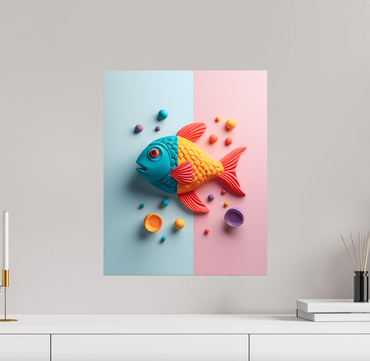 Playdoh Fish Art Print