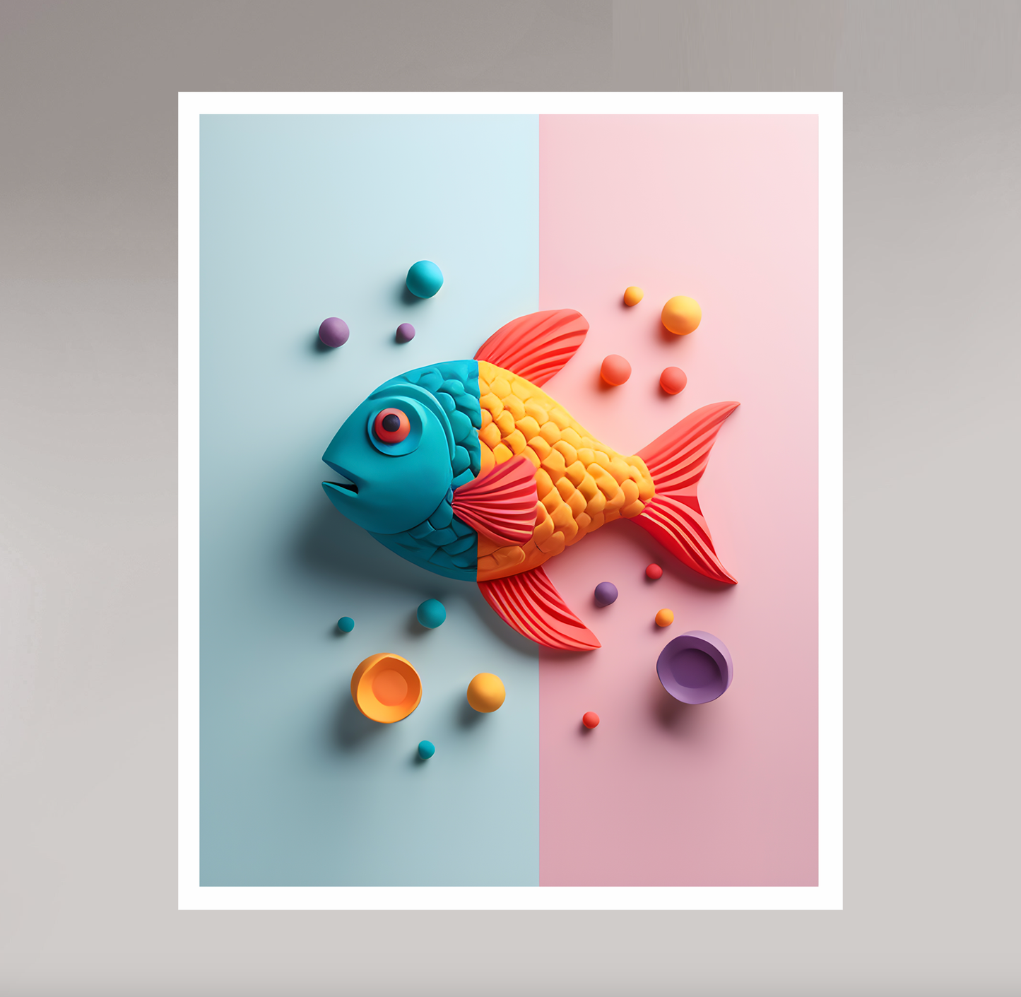 Playdoh Fish Art Print