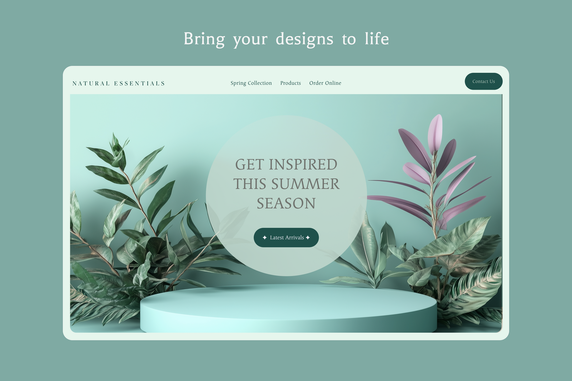 Foliage podium backgrounds
