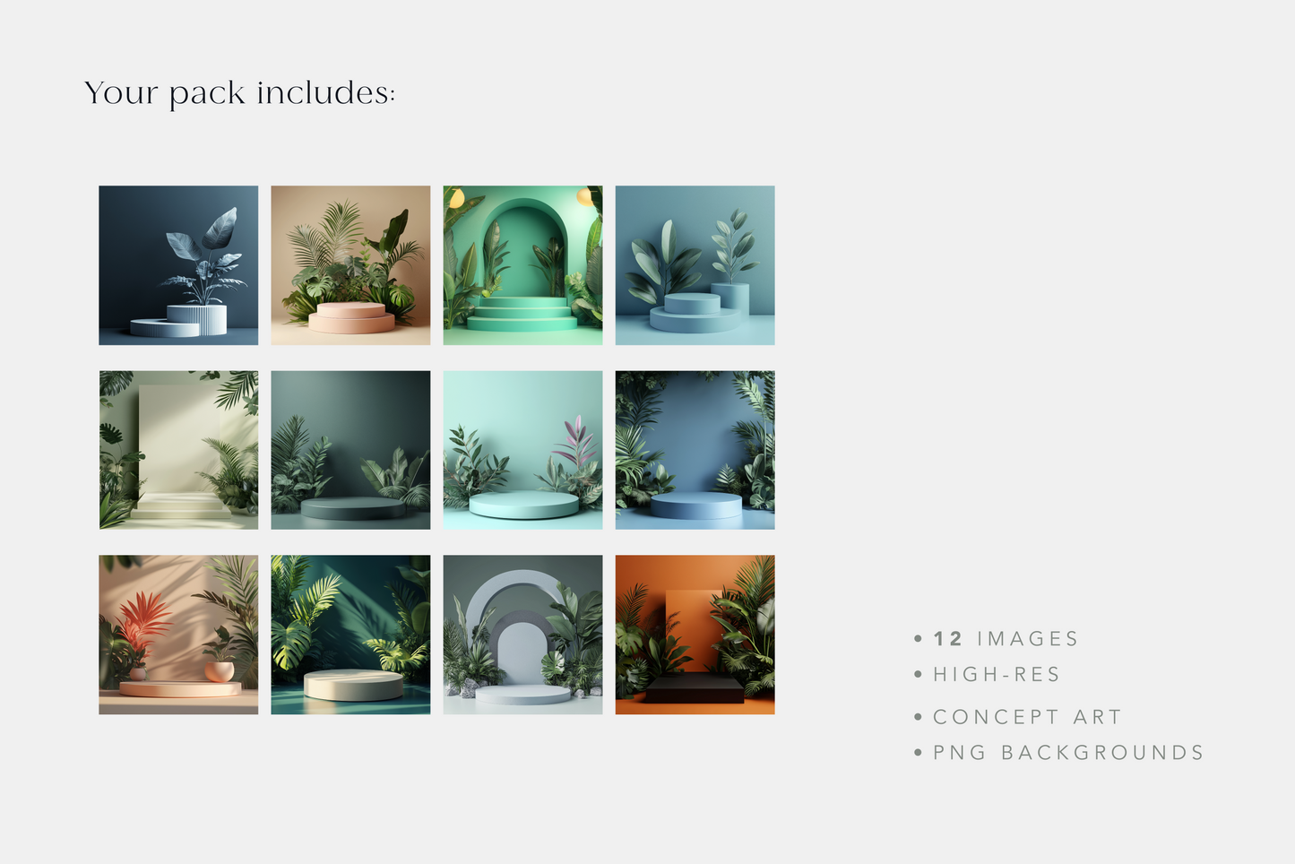 Foliage podium backgrounds