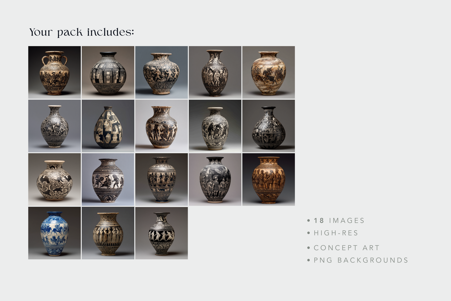 Greek Vases - Stock Images