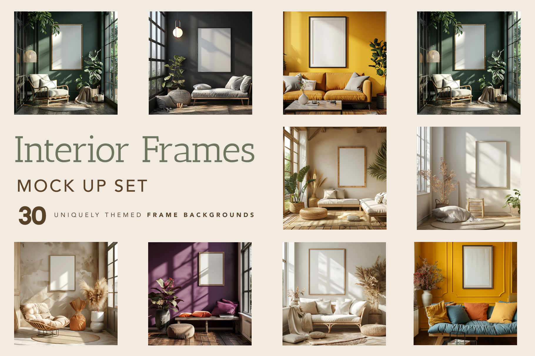 Interior Frame Mockup Set - Typedreams