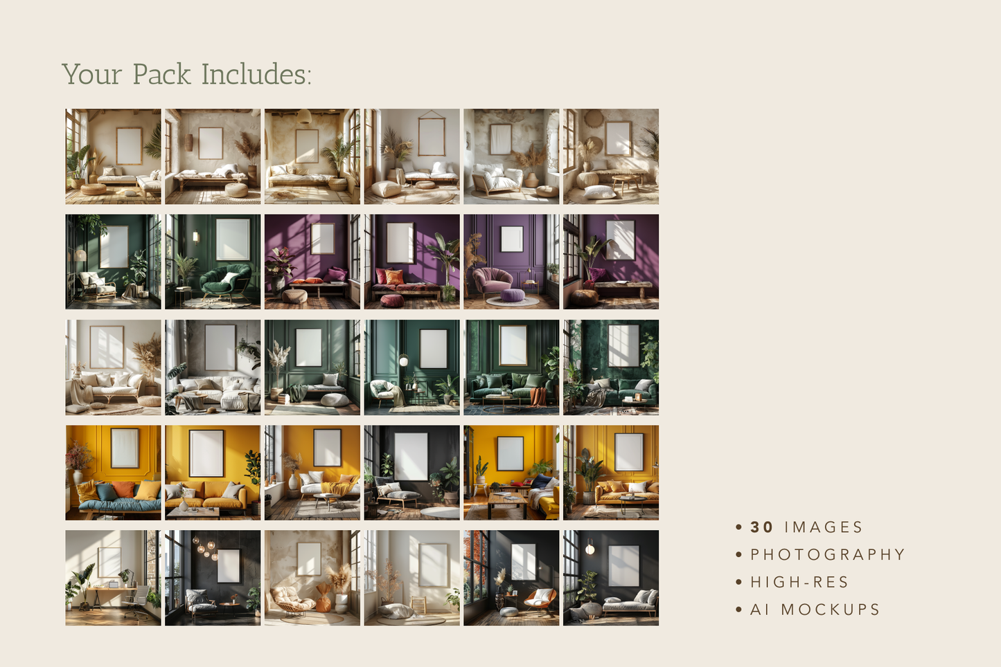 Interior Frame Mockup Set - Typedreams