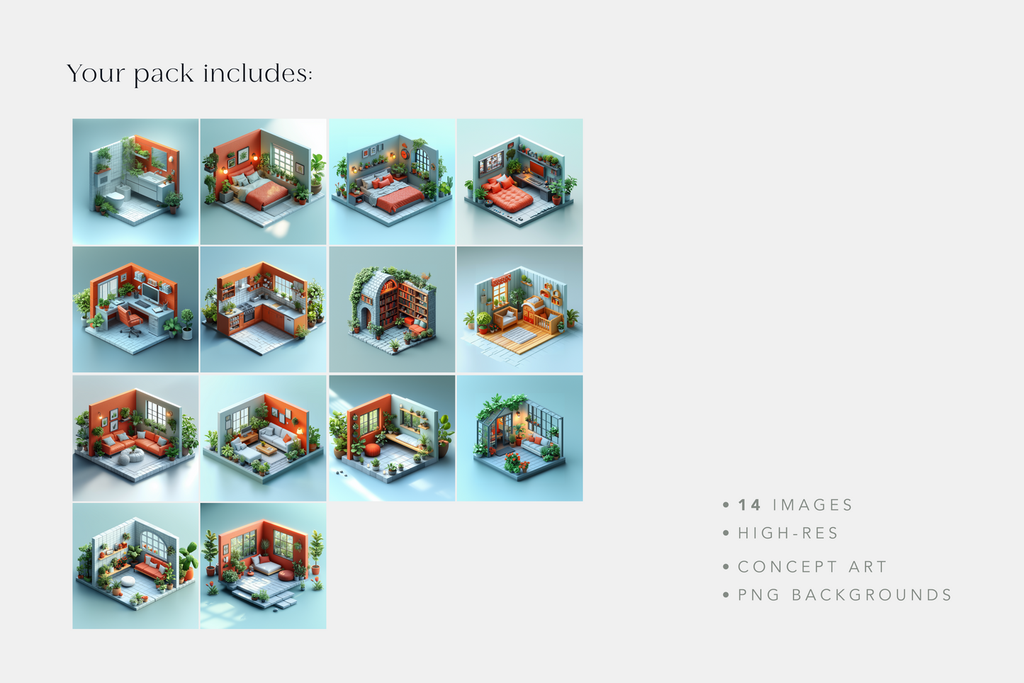 isometric house rooms