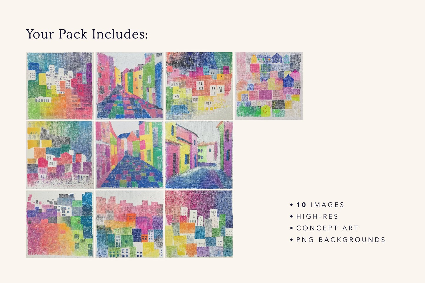 Little Towns - Abstract Art - Typedreams