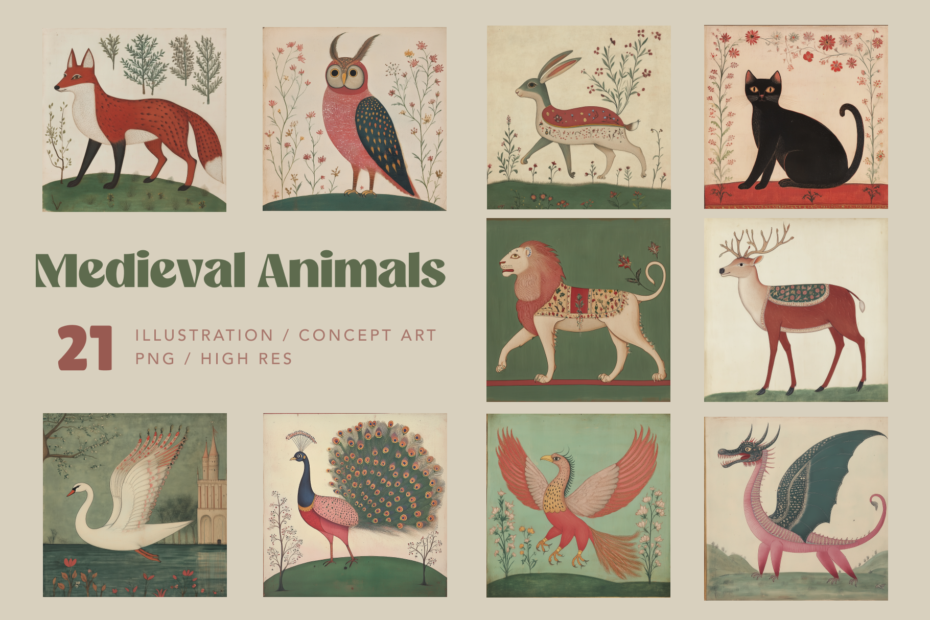 Medieval Animals - Typedreams