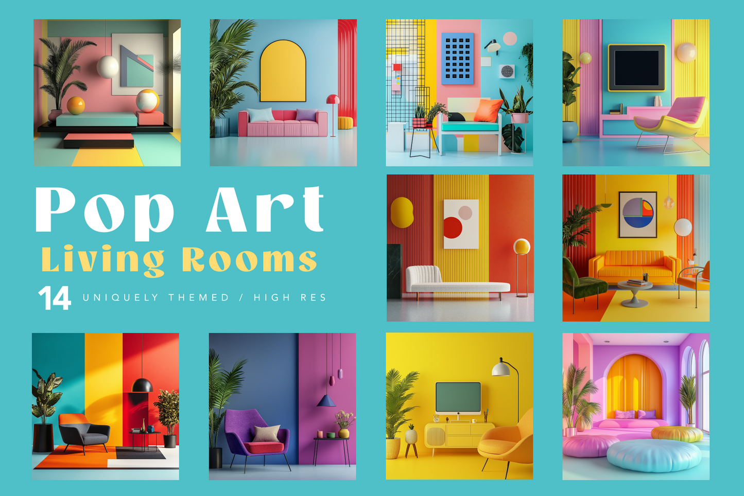 Pop Art Living Rooms - Typedreams