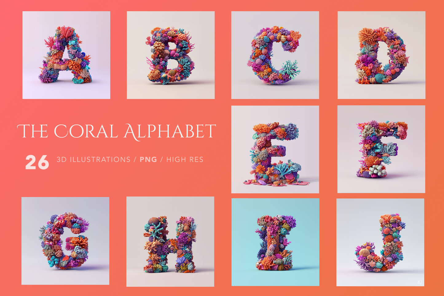 Coral Alphabet