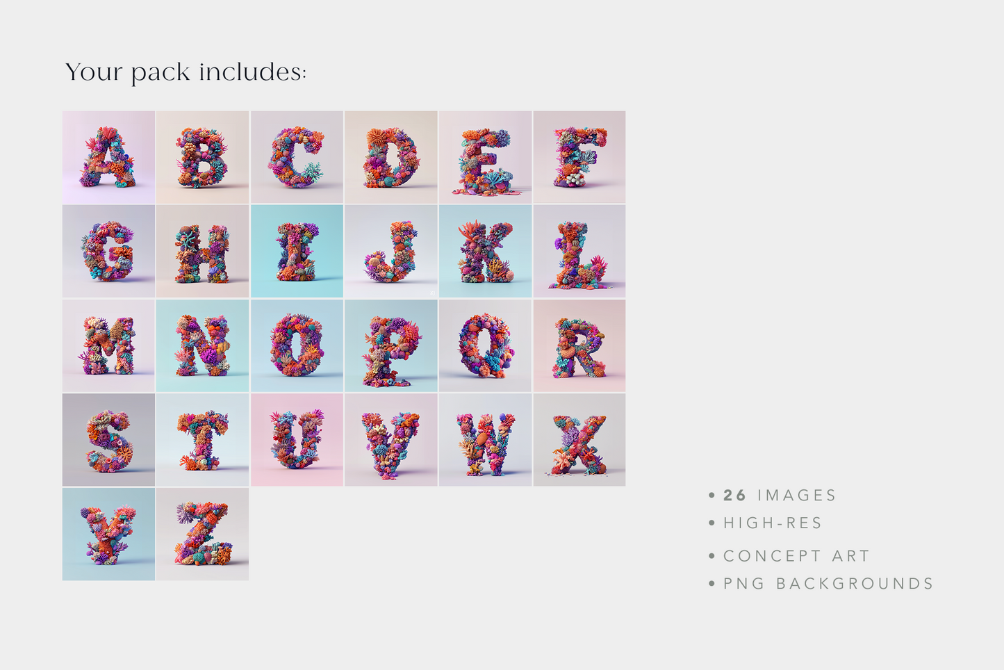 The Coral Alphabet - Stock Images