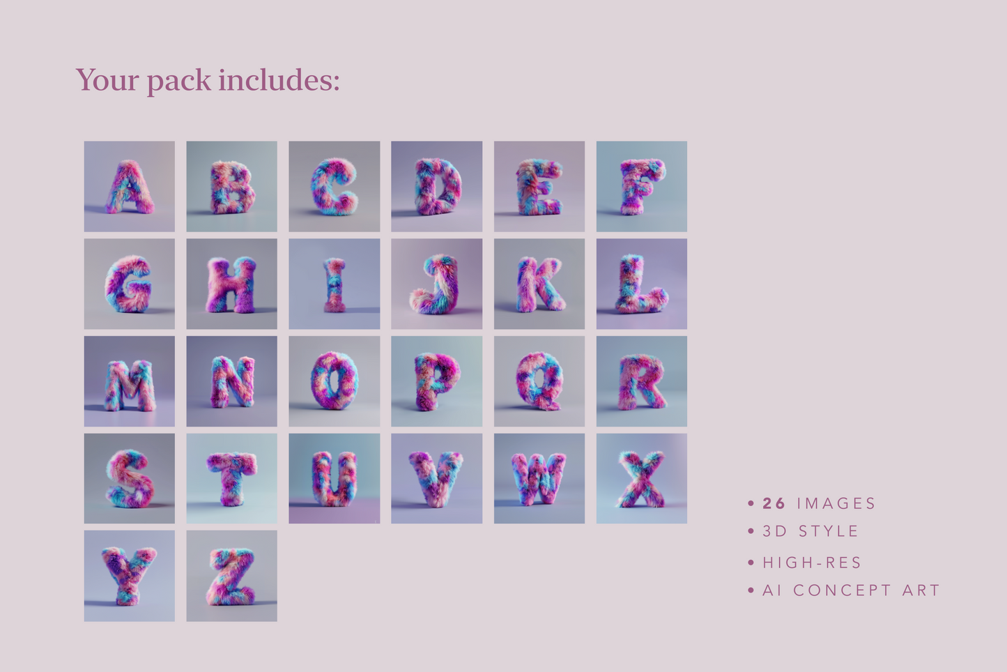 The Fluffy Alphabet - Stock Images