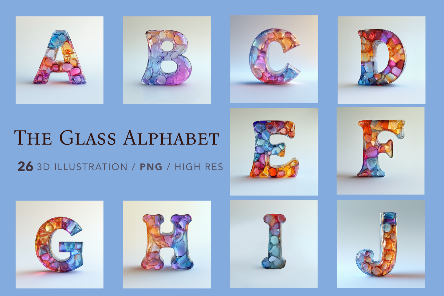 glass alphabet
