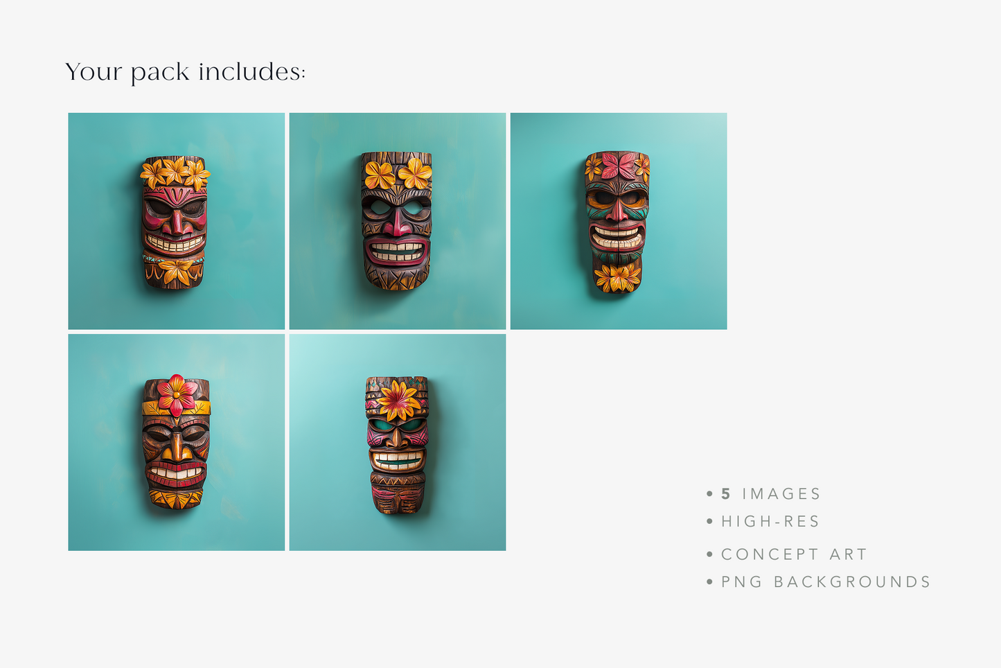 Tiki Hawaiian Masks