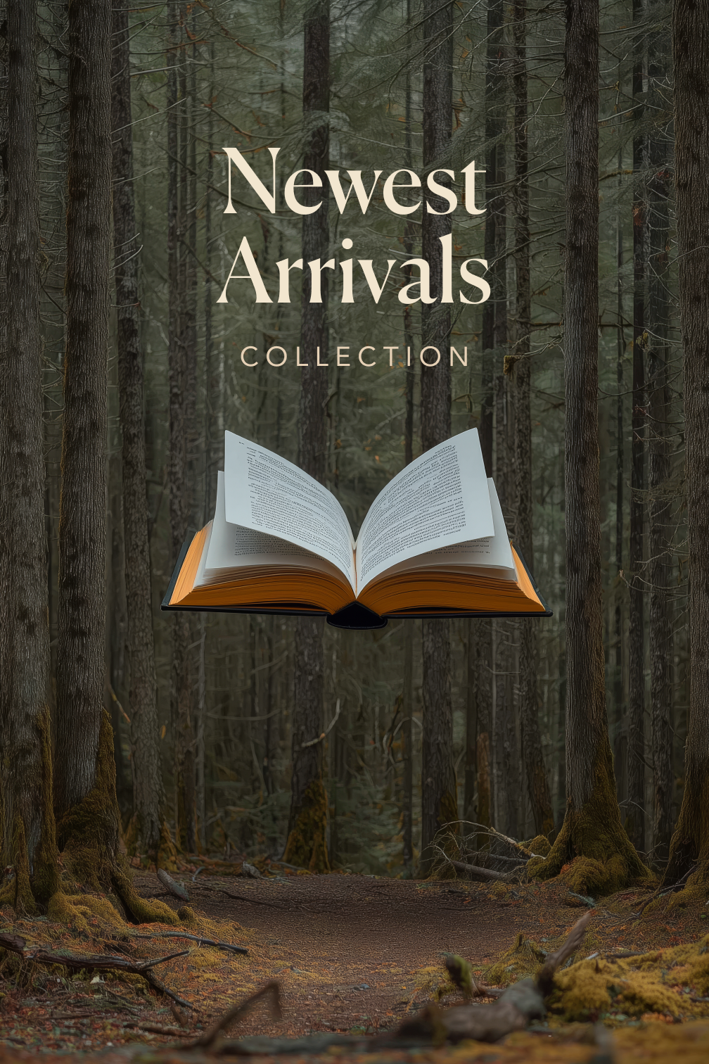 Floating book in the forest