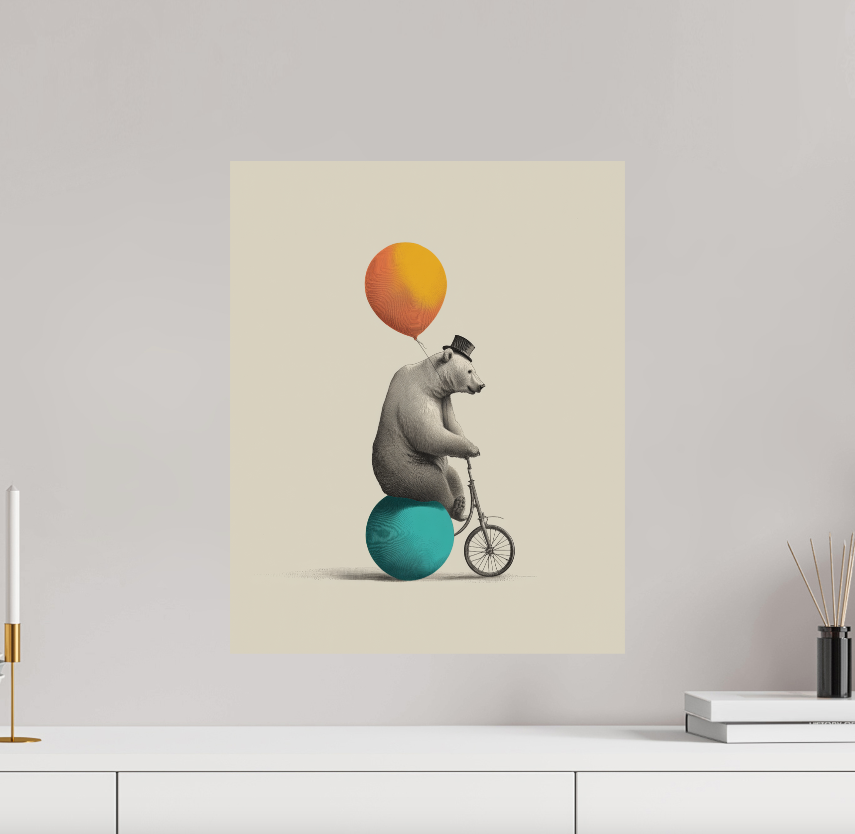 Circus Bear Art Print