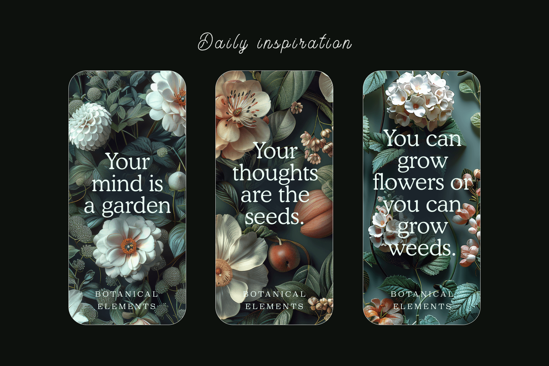 Botanical Elements - Spring Patterns - Typedreams  