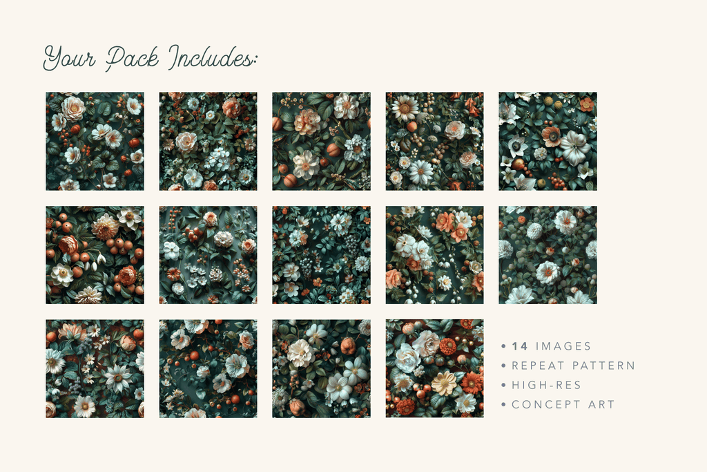 Botanical Elements - Spring Patterns - Typedreams  