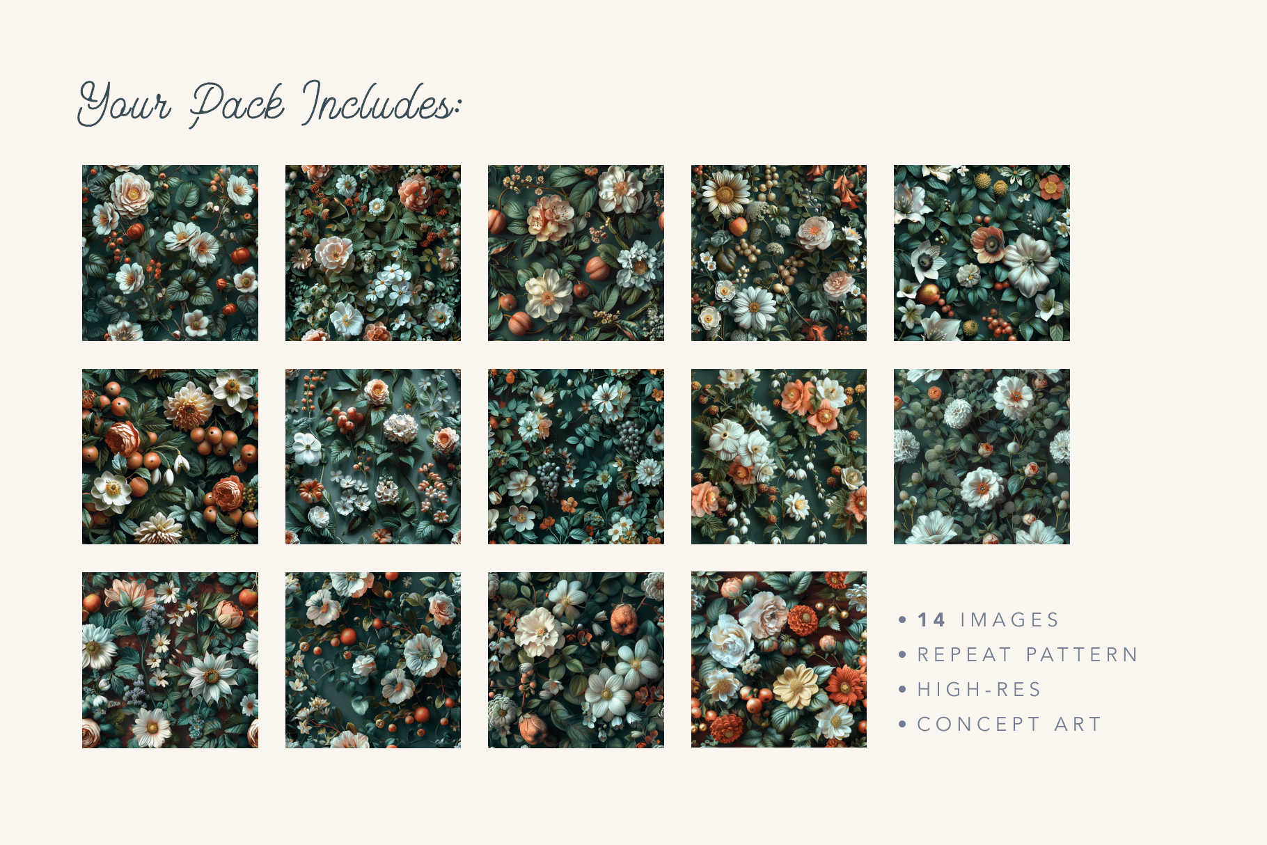 Botanical Elements - Spring Patterns - Typedreams  