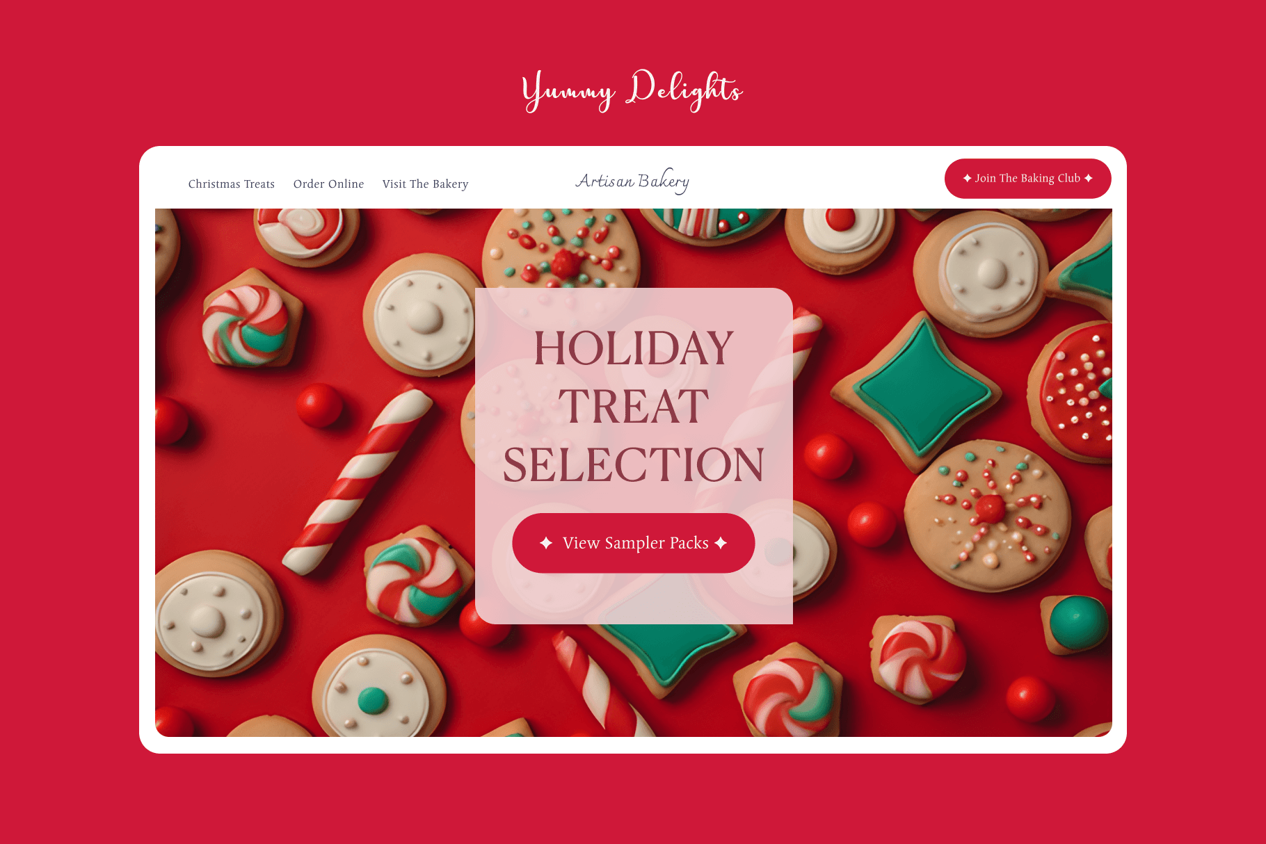 Web design of a Christmas cookie bakery
