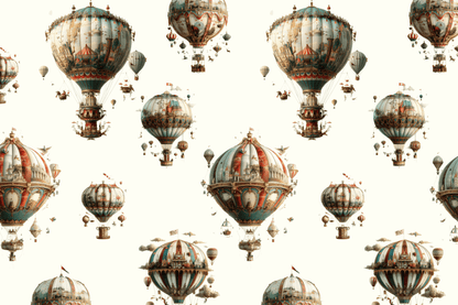 Vintage hot air balloon pattern