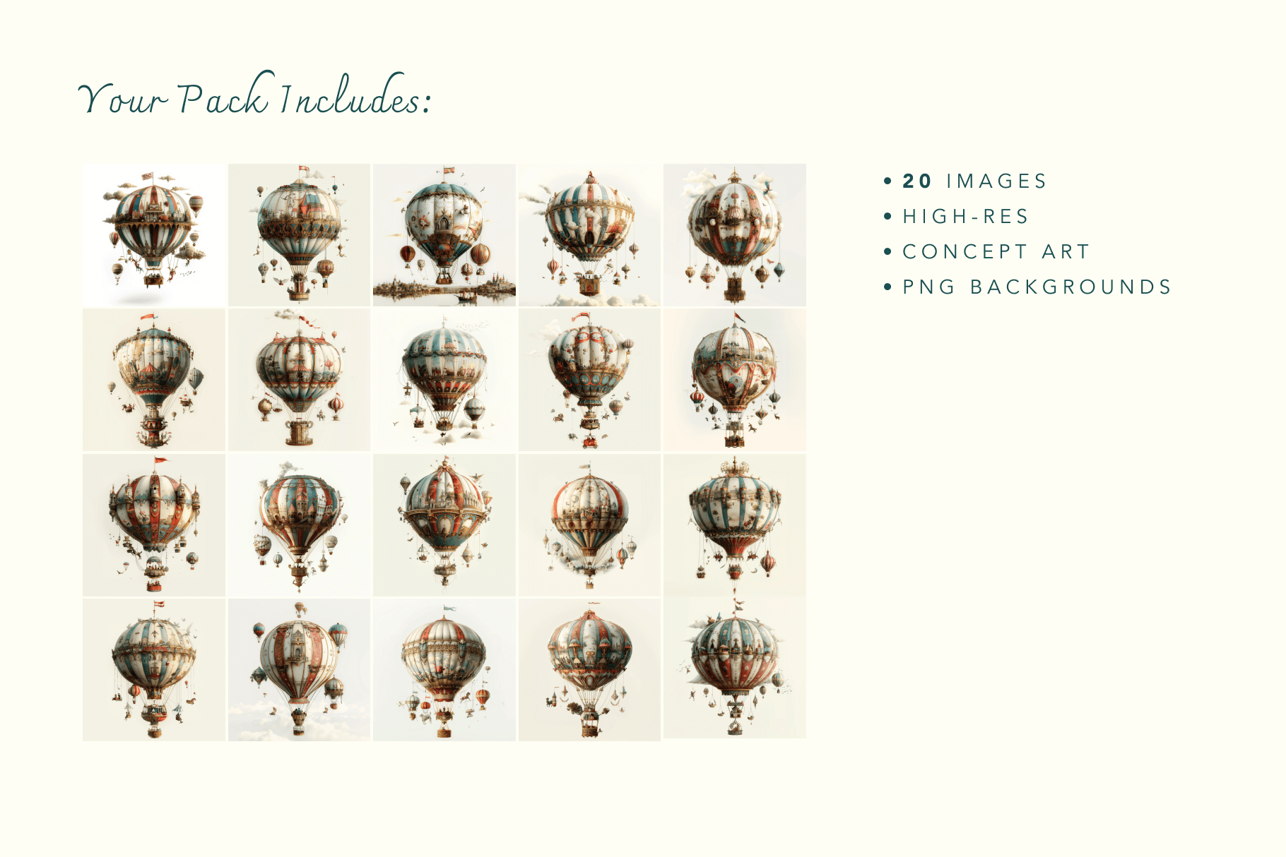 Circus Dreams - Vintage Hot Air Balloons - Typedreams  