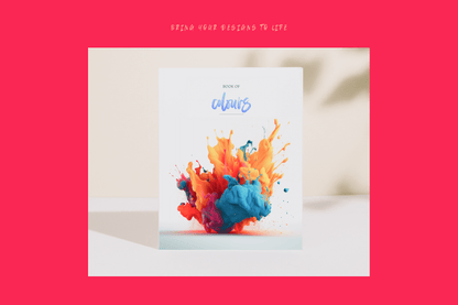 A book cover with a paint splash artwork