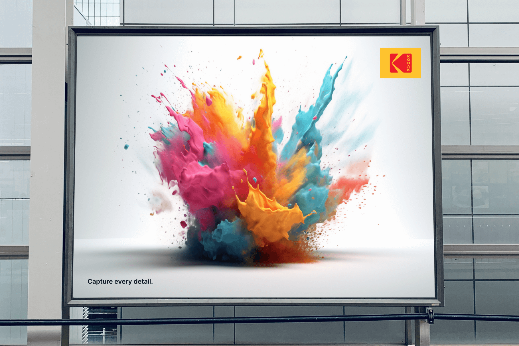Billboard of a colourful paint splash