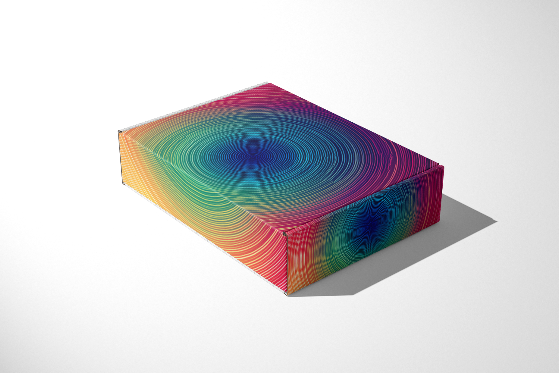 Colorful geometric art piece on a white background