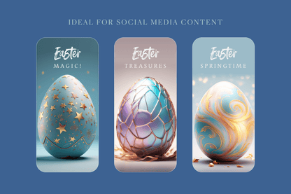 Three beautifully decorated easter eggs