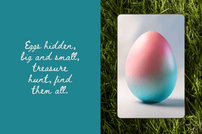 An easter egg painted with pink and blue hues.