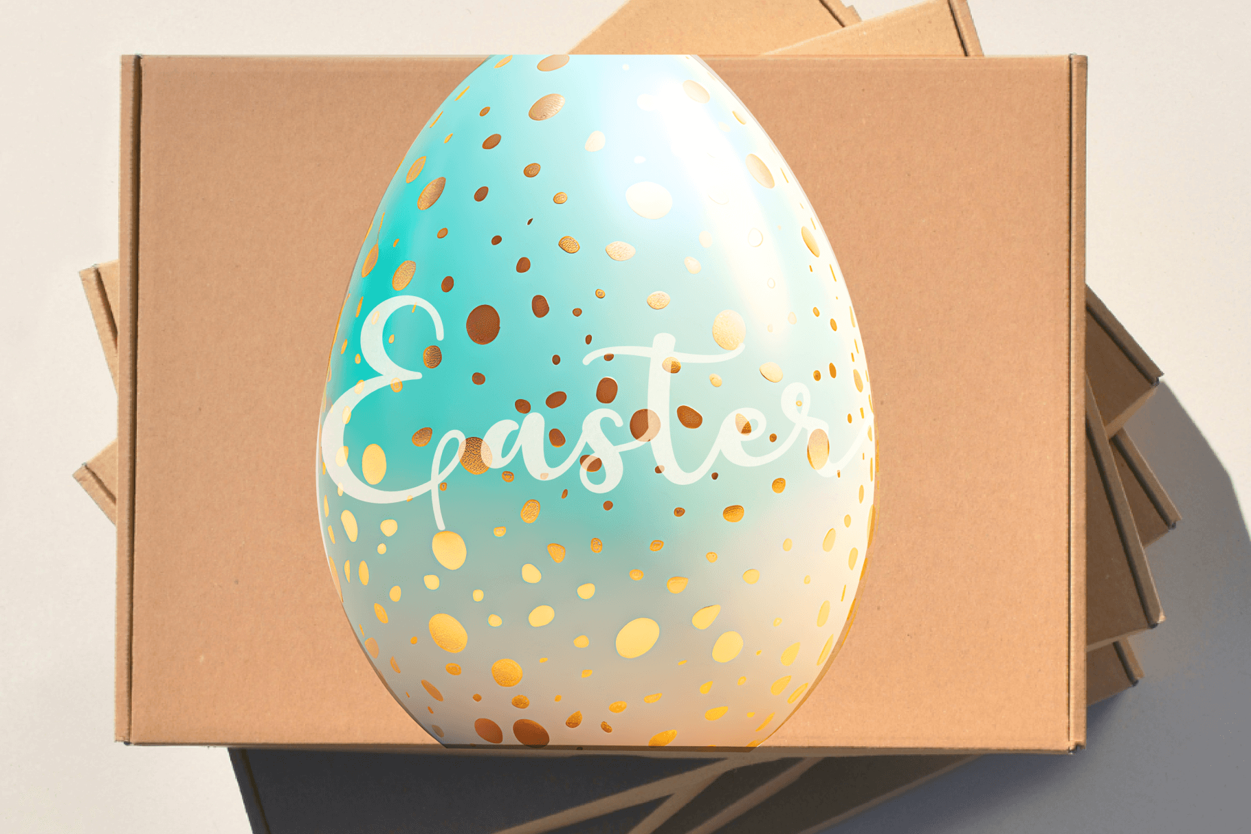 Packaging of a polka-dot Easter egg