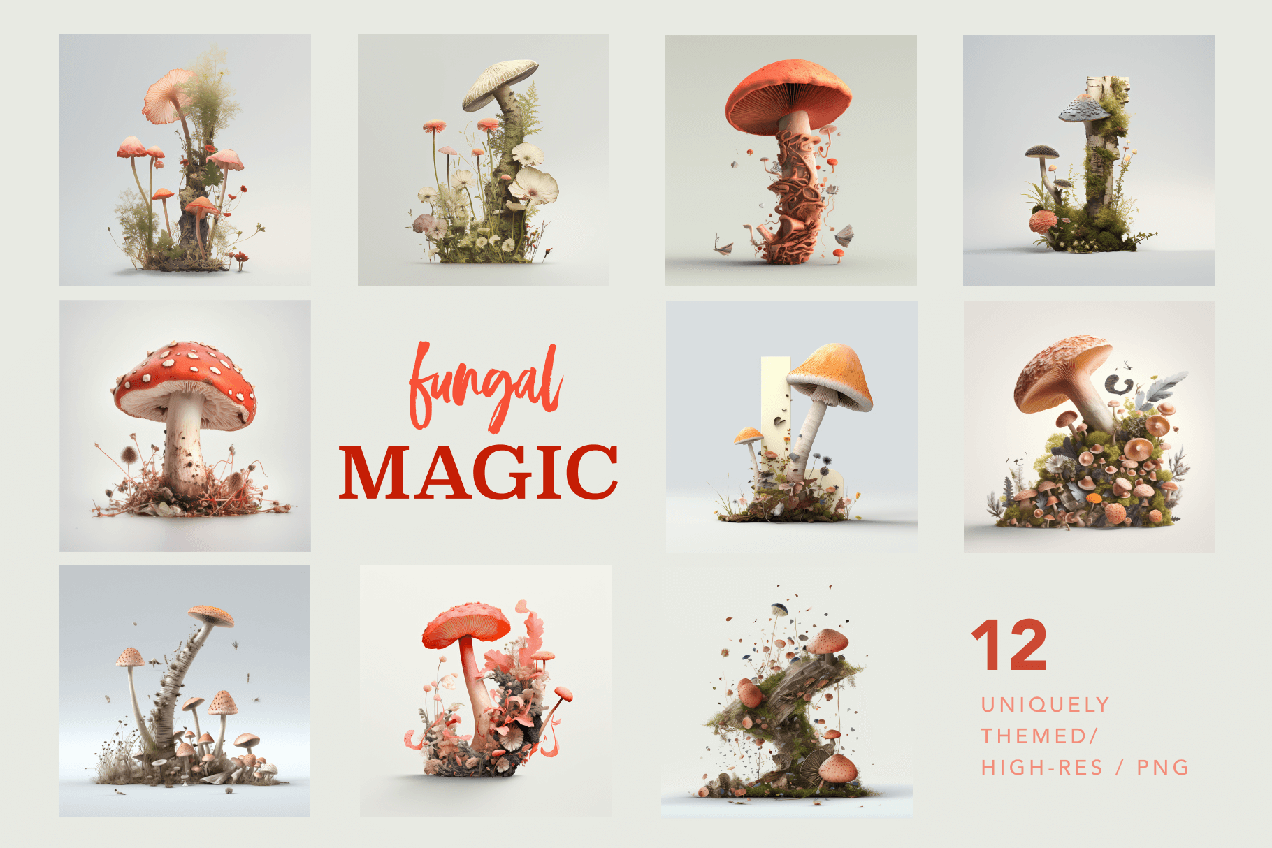 Fungal Magic - Forest Mushrooms - Typedreams  