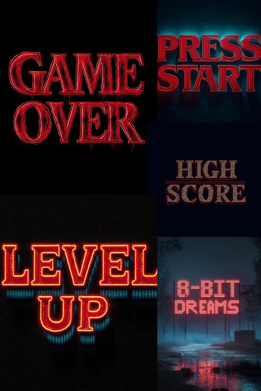 Retro Arcade Phrases - Stock Images
