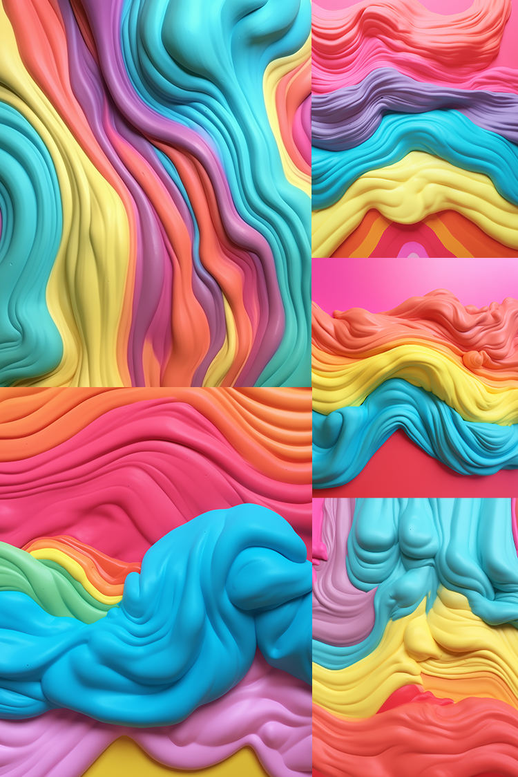 Colorful swirled texture pattern in a grid layout.