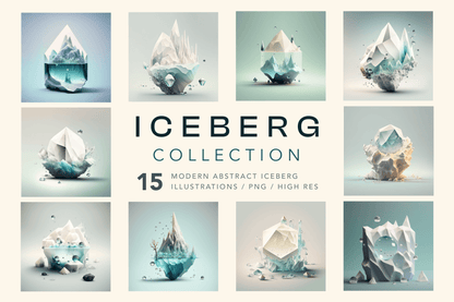 Illustrations of icebergs