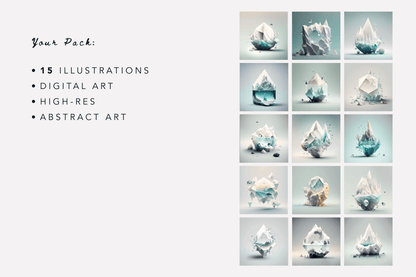 A library of illustrated iceberg images
