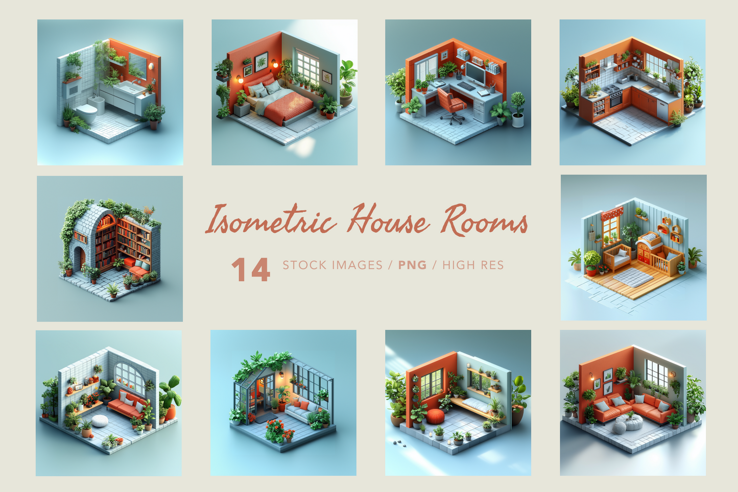 isometric house rooms
