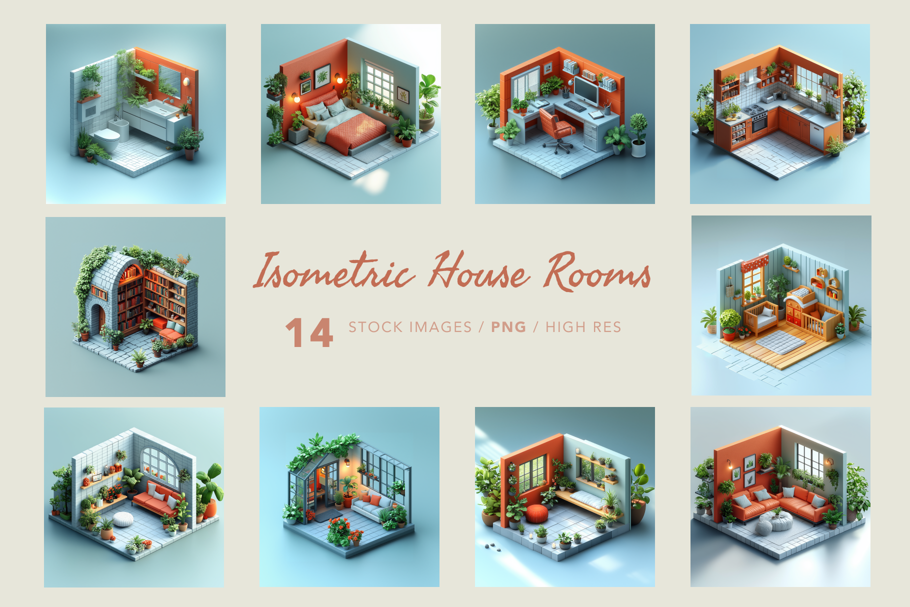 isometric house rooms