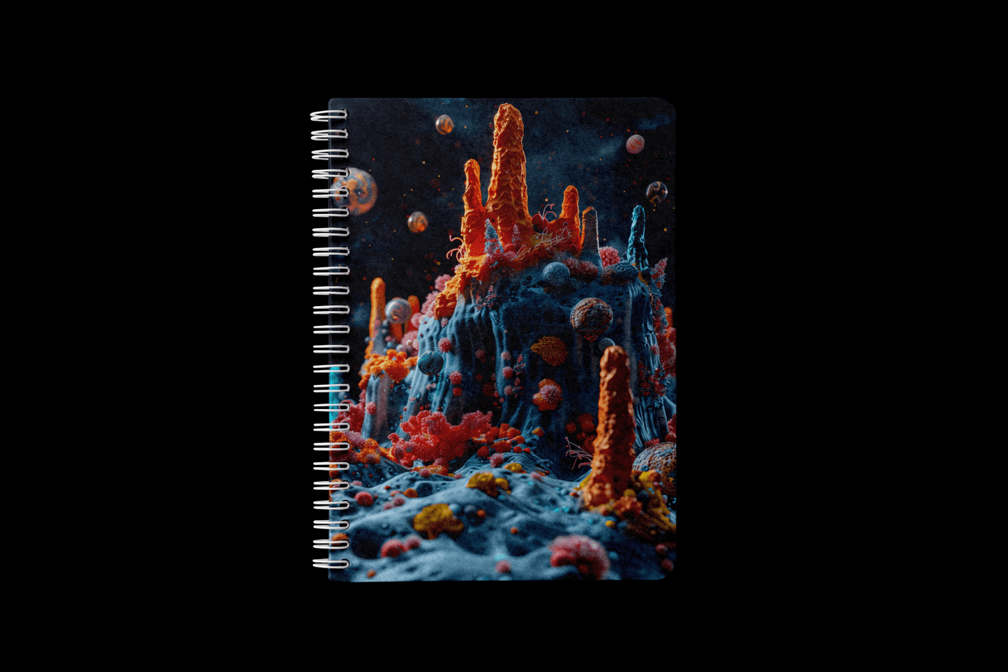 Notebook cover of extraterrestrial planet terrain