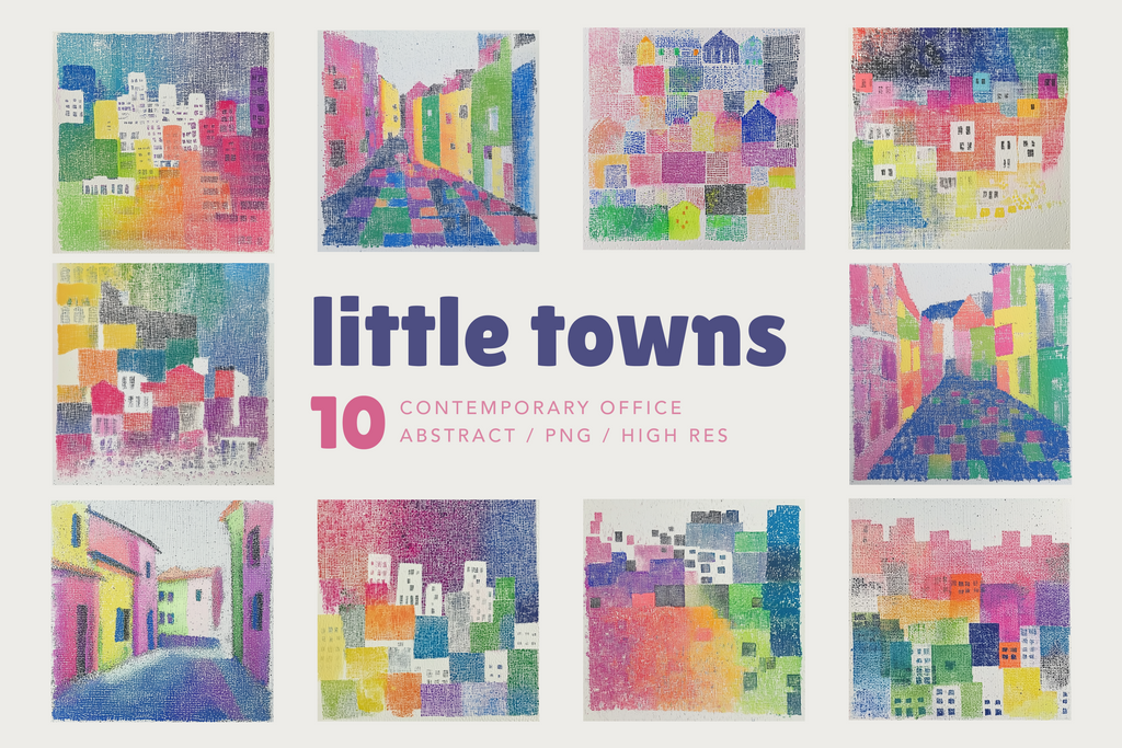 Little Towns - Abstract Art - Typedreams  