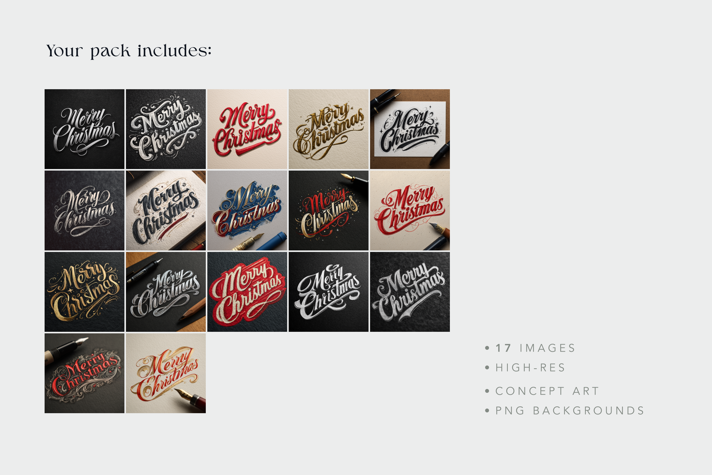 Merry Christmas Lettering