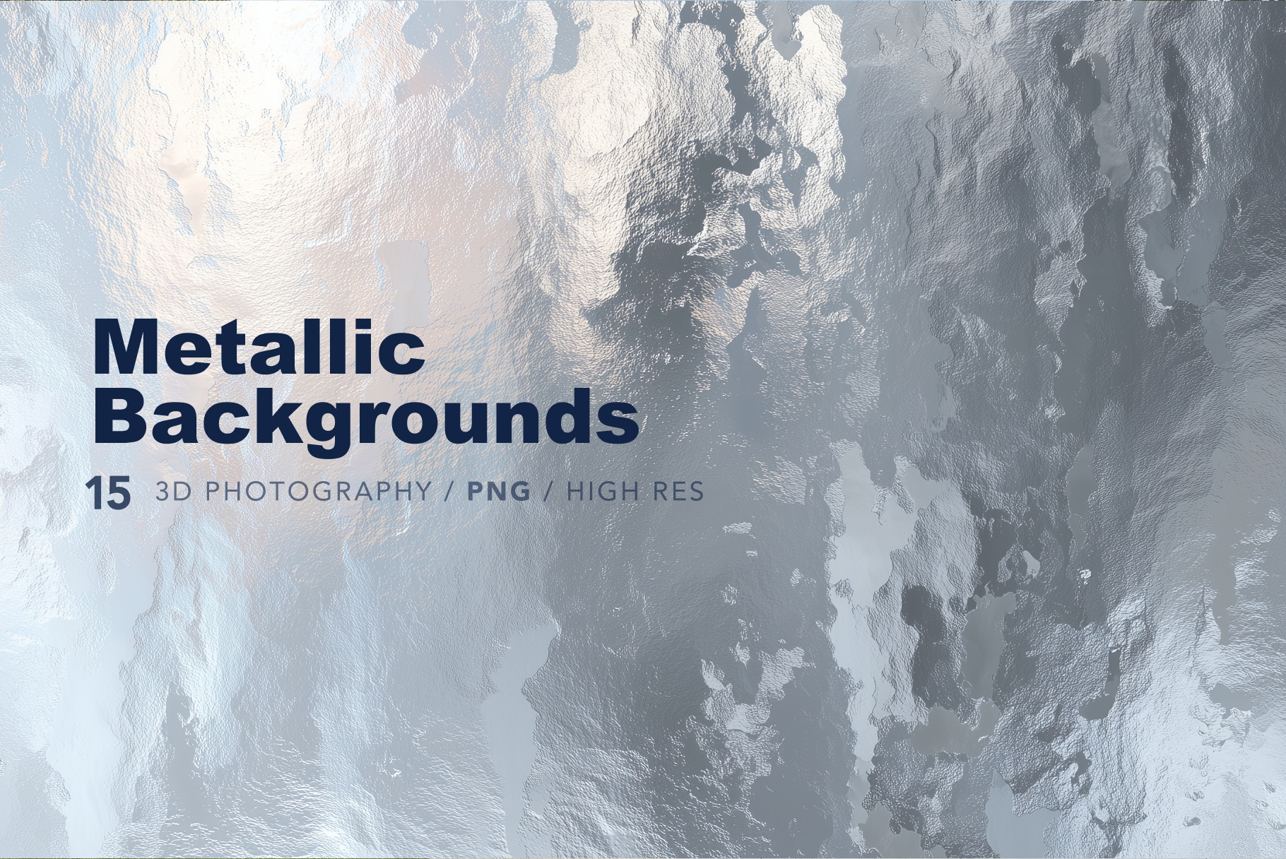 Metallic background with text indicating 3D photography, PNG format, and high resolution.