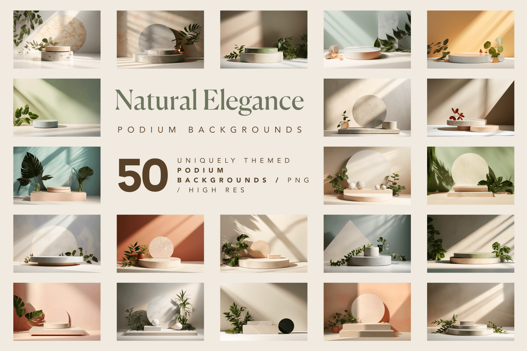 Natural Elegance - Podium Backgrounds - Typedreams  
