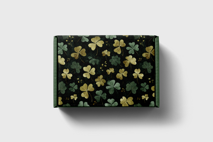 Box with clover leaf pattern on a white background