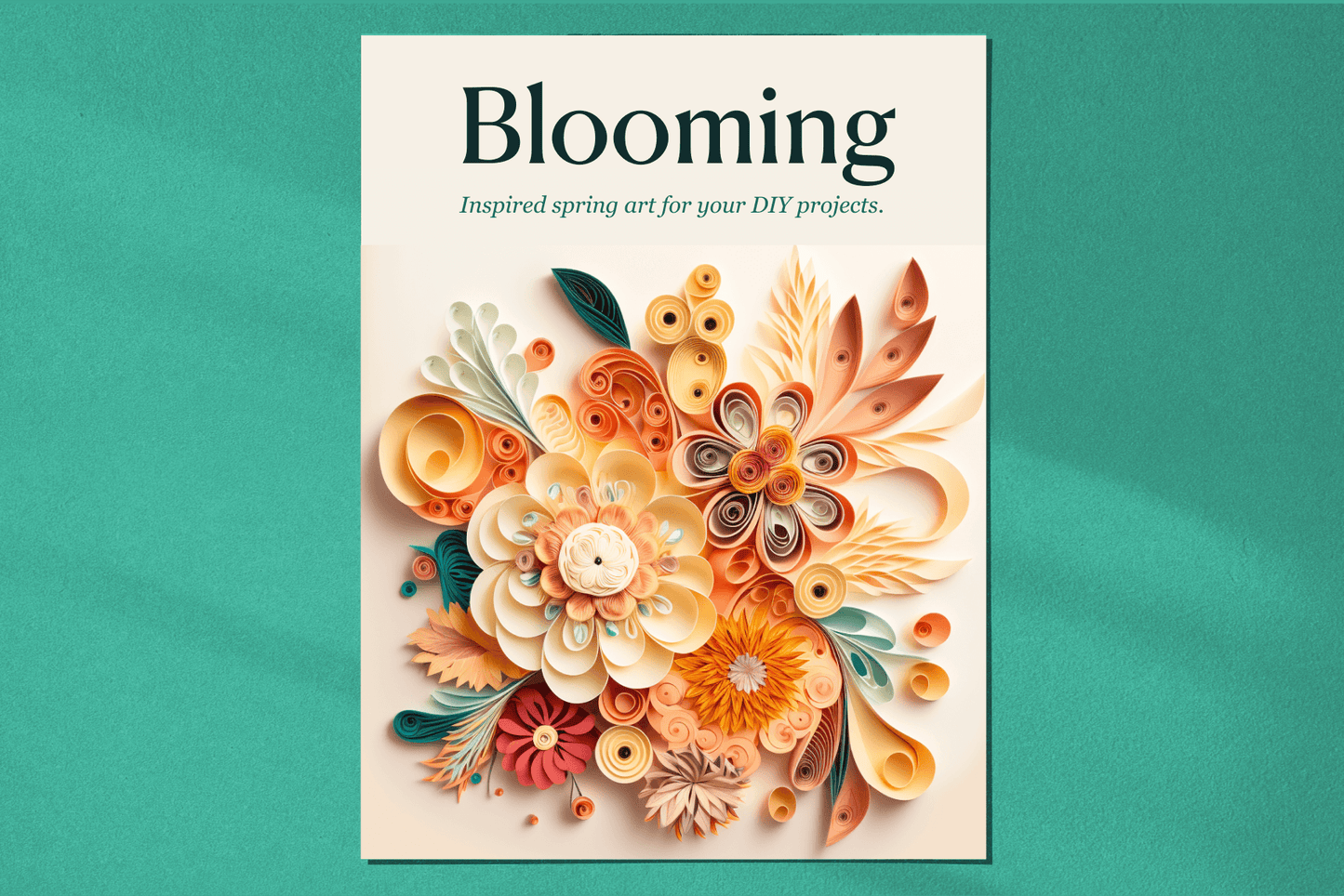 Magazine cover of quilling paper art flowers