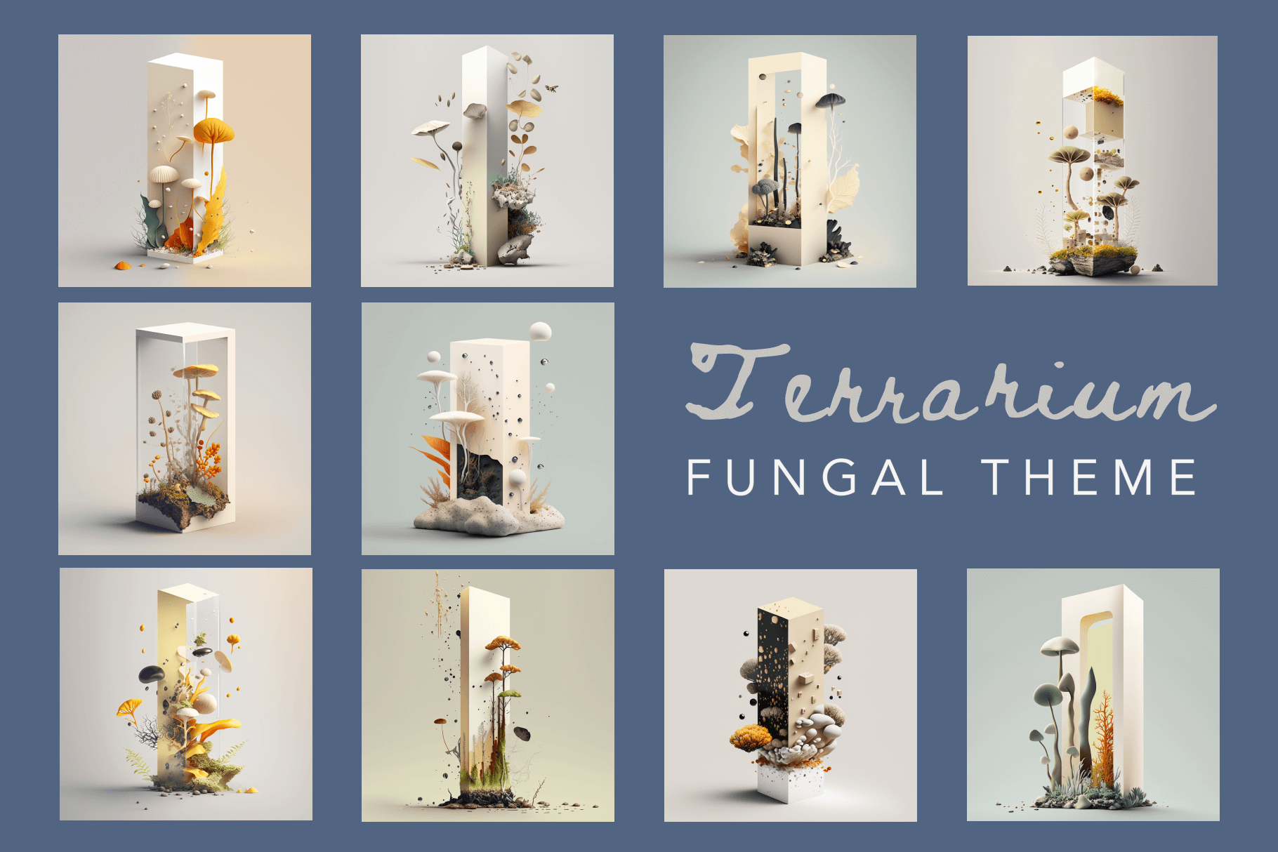 Illustrations of fungal terrariums