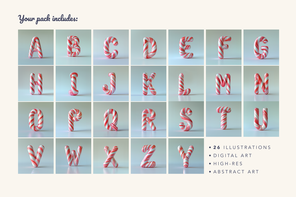 The Candy Cane Alphabet - Typedreams  