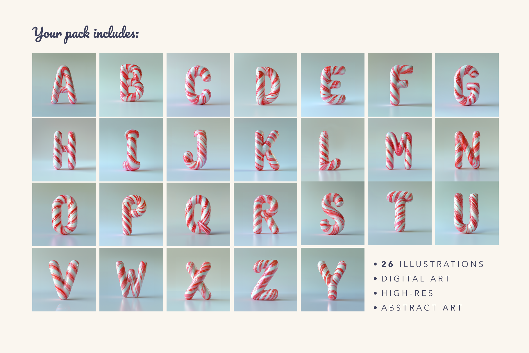 The Candy Cane Alphabet - Typedreams  
